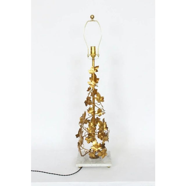 Tall Italian Foliate Tole Table Lamp, circa 1960 For Sale - Image 6 of 13