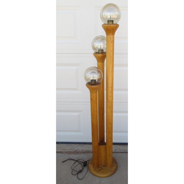 Late 20th Century Modeline Honey Oak Floor Lamp by Charles Gibilterra For Sale - Image 6 of 18