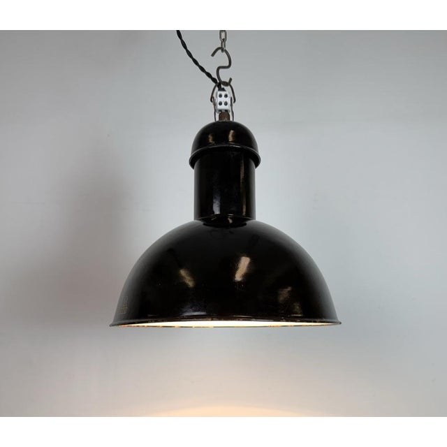 Industrial Black Enamel Pendant Lamp from Aeg, 1930s For Sale - Image 10 of 18