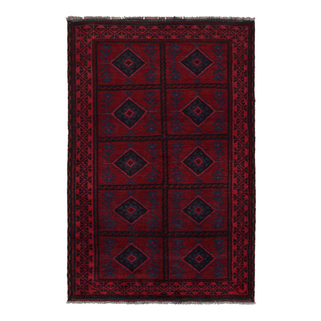 Red Rug & Kilim’s Baluch Tribal Rug With Burgundy and Navy Blue Geometric Patterns For Sale - Image 8 of 8