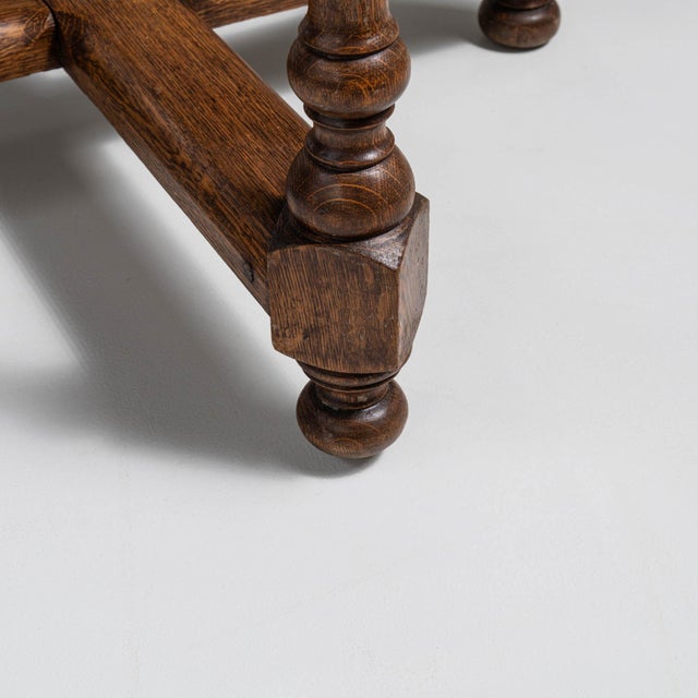 1970s French Chestnut Brown Neo-Renaissance Oak Table in Original Patina For Sale In Greensboro - Image 6 of 15