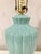 1980s Ribbed Turquoise Ceramic Table Lamp For Sale - Image 4 of 7