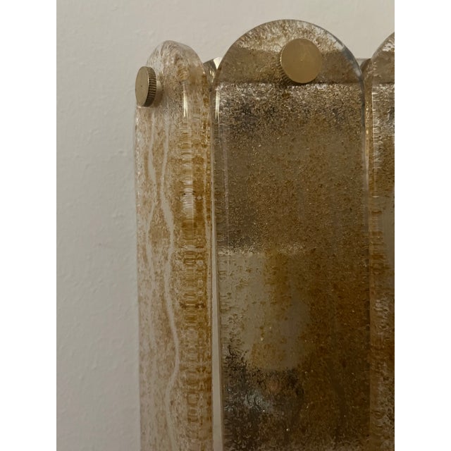 Gold Mid-Century Modern Italian Amber Murano Wall Sconces from Mazzega, 1970s, Set of 3 For Sale - Image 8 of 11