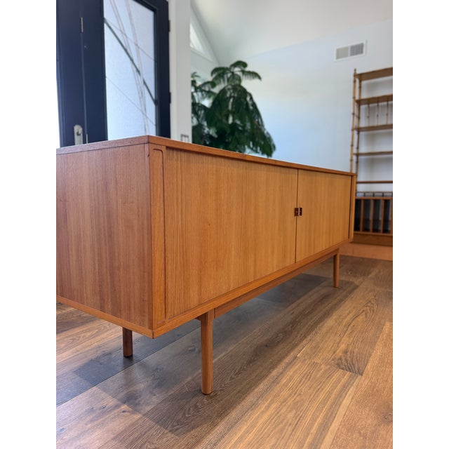 1970s Jens Quistgaard for Peter Løvig Nielsen Danish Modern Teak Tambour Door Credenza, Denmark, C. 1970 For Sale - Image 5 of 17