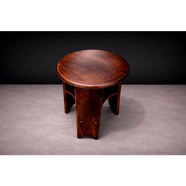 Brazilian Mid-Century Three Legged Round Stool in Hardwood, Cimo For Sale - Image 11 of 11