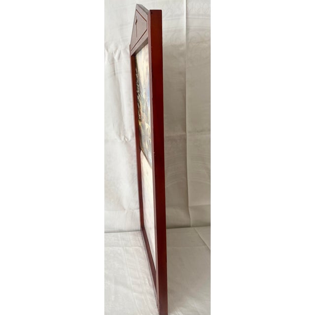Traditional Vintage Arched Top Dark Toned Wood Wall Calender Frame Holder Excellent Condition. For Sale - Image 3 of 8