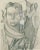 A pencil drawing on paper by Tonia Cariffa (born 1924, Benezit-listed), student of Fernand Leger. Signed TC and dated '48,...