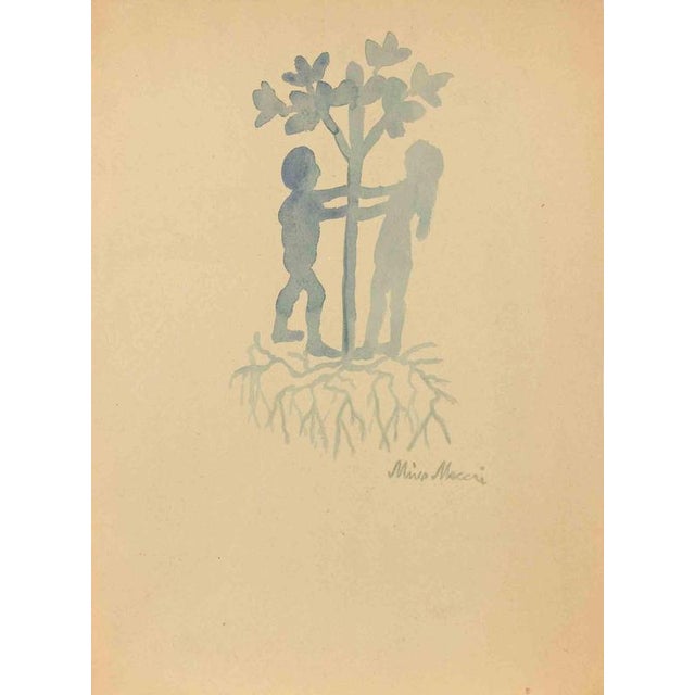 Watercolor on paper. Hand signed lower right. Very good condition. This piece is attributed to the mentioned...