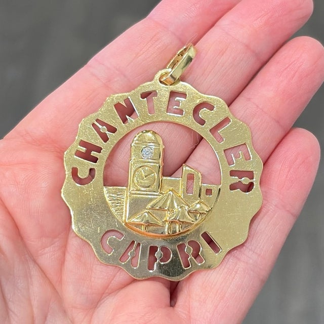 Chantecler Capri 18k Large Logo Piazzetta Charm For Sale - Image 9 of 9