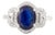 14k Gold Natural Blue Sapphire Cluster Diamond Wedding Ring Size 6.5 For Sale