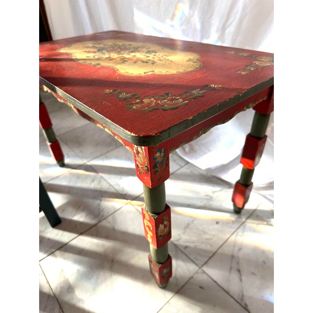 Folk Art Antique German Folk Art Child’s Table & Chairs For Sale - Image 3 of 7