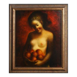 Desnudo Con Fruta, Jaime De Jaraíz Oil on Canvas, Signed Lower Right