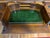 Queen Anne Rare Two Piece Mid-Century Vintage Queen Anne Mahogany Hutch With Green Leather Gold Embossed Desk and China Cabinet Features For Sale - Image 3 of 4