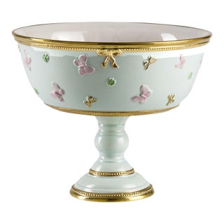 Butterfly Stand Aquamarine in Pink & Gold For Sale