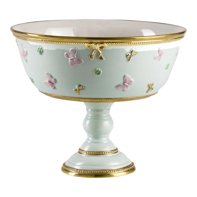 Butterfly Stand Aquamarine in Pink & Gold For Sale