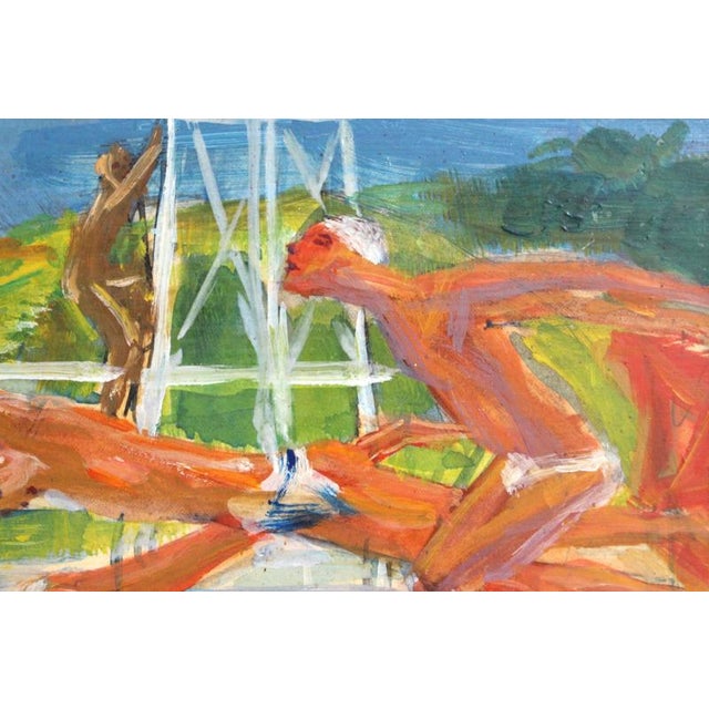 Berthommé Saint-André, The Divers, 1930s, Oil Painting on Board, Framed For Sale - Image 6 of 17
