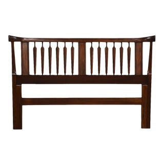 Walnut Mid-Century Modern Queen Headboard For Sale