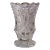 Mid-Century French Cut Crystal Vase With Floral and Geometric Motifs For Sale