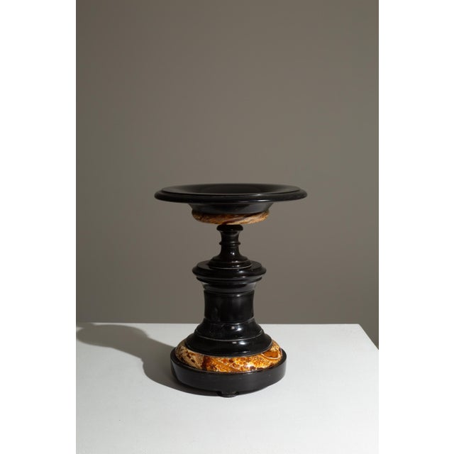 19th Century French Black Marble Tazza Candle Holder For Sale - Image 16 of 18