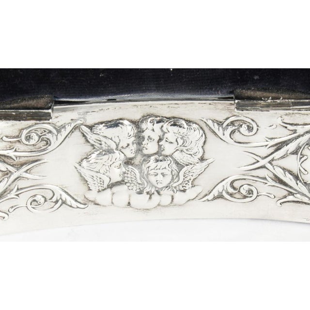 19th Century Victorian Sterling Silver Jewellery Box Casket by H. Matthews For Sale - Image 4 of 16