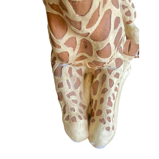 Vintage 1970s Marwal Seated Giraffe Sculpture – Hand-Painted Boho Folk Art Figurine For Sale - Image 11 of 17