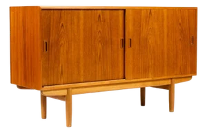 1960s Danish Modern Mid Century Teak Credenza Sideboard— Borge Mogensen for Søborg — Sliding Doors