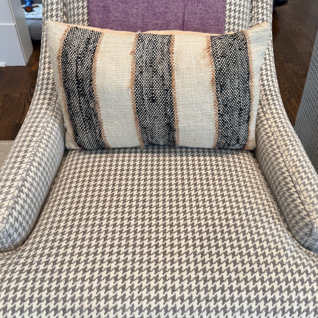 Pair Mitchell Gold Houndstooth Chairs For Sale - Image 10 of 12