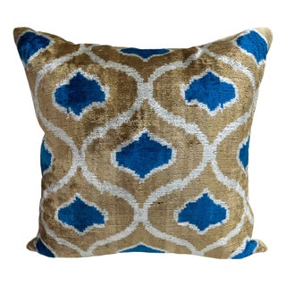 Large Silk Cushion Cover with Ikat Design, 2000s For Sale