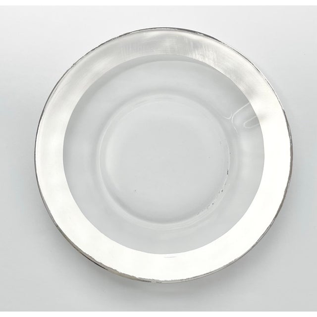 1950s 1950s Vintage Dorothy Thorpe Silver Band Set of 5 Glass Bread Plates For Sale - Image 5 of 6