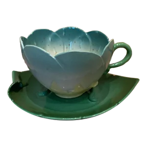 Vintage Cup and Leaf Saucer Set- 2 Pieces