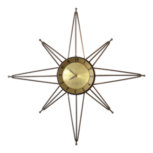 Mid Century Modern Electric Lux Starburst Wall Clock