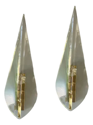 Italian Beveled Glass Sconces attributed to Fontana Arte, 1960s, Set of 2