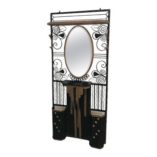 French Art Deco Hall Tree in Edgar Brandt Style For Sale