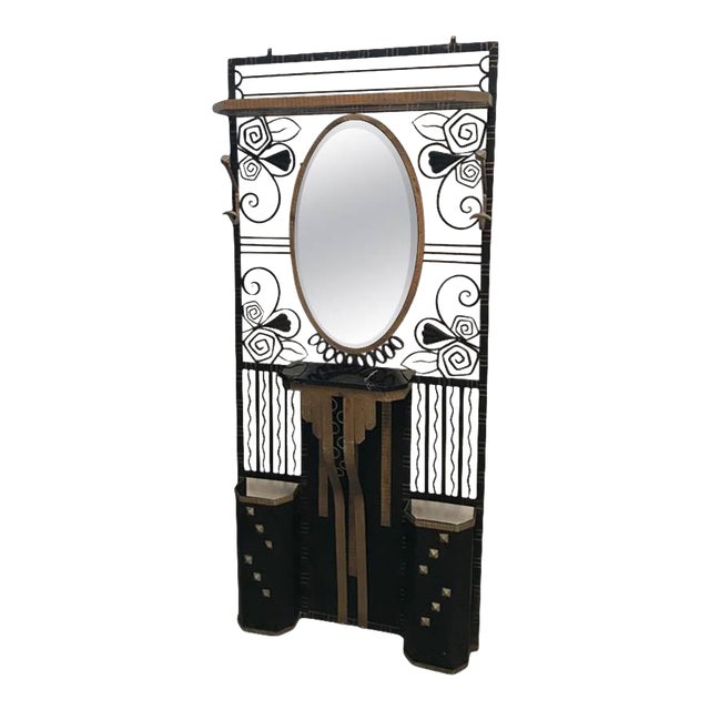 French Art Deco Hall Tree in Edgar Brandt Style For Sale