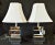 Pair Vintage Mid Century C1970s Stacked Mirrored Cubed Chrome Table Lamps With Shades For Sale - Image 10 of 10