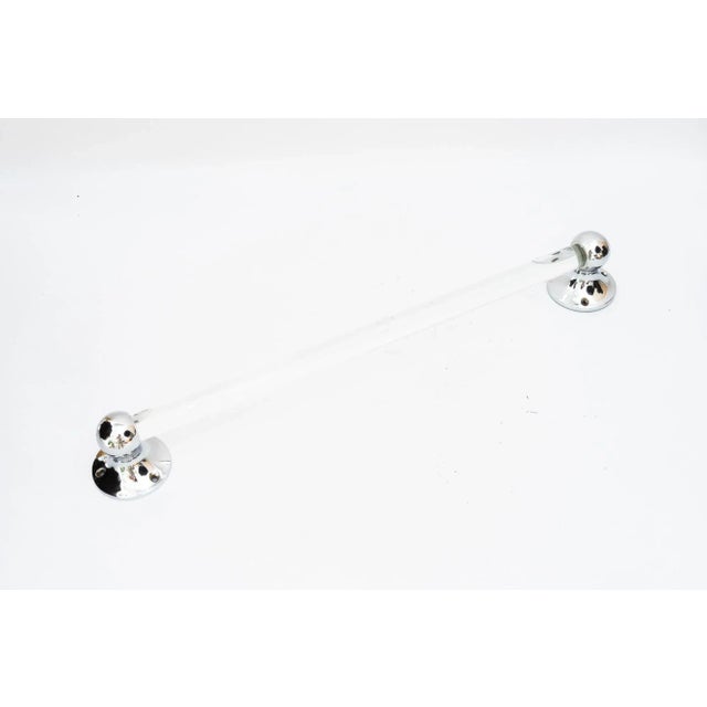 Silver Towel Holder in Chrome and Glass, 1920s For Sale - Image 8 of 8