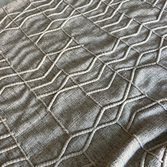 Nobilis Moucharabieh Natural Woven Geometric Rustic Upholstery Drapery Fabric - 41 X 62” Remnant For Sale - Image 4 of 4