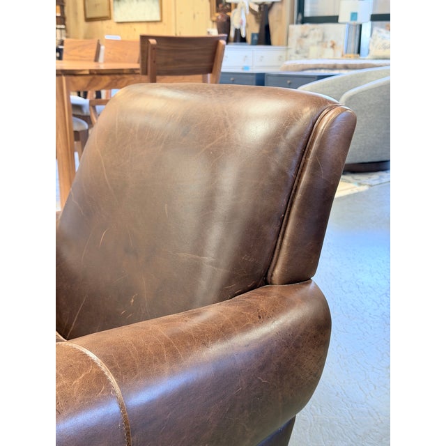 Early 21st Century Universal Furniture Carson Brown Top Grain Leather Accent Chair For Sale - Image 5 of 10
