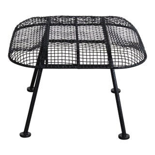 Mid-Century Modern Russell Woodard Sculptura Outdoor Wrought Iron Ottoman/Stool For Sale