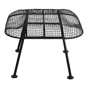 Mid-Century Modern Russell Woodard Sculptura Outdoor Wrought Iron Ottoman/Stool