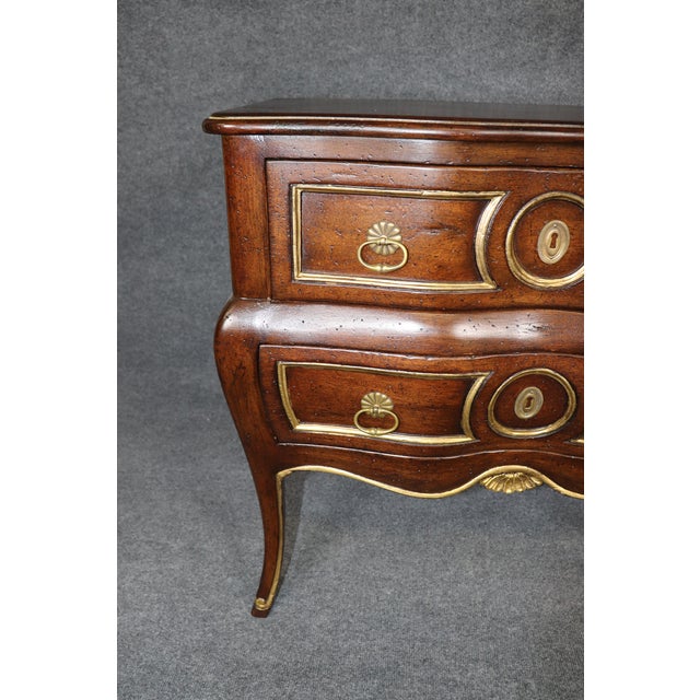 Pair Regency Style Gilt Accent 2 Drawer Nightstands by Auffray For Sale - Image 10 of 10