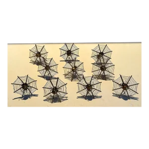 Spiderweb Sterling Place Card Holders Early 20th Century - Set of 10