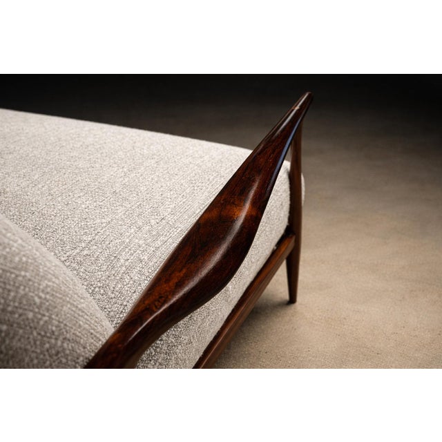 Sofa in Rosewood and Ivory Bouclé by Giuseppe Scapinelli, Brazil, 1950s - Lot 449B For Sale - Image 11 of 15