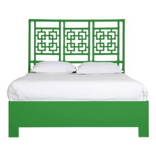 Palm Springs Platform Bed Queen, Bright Green For Sale