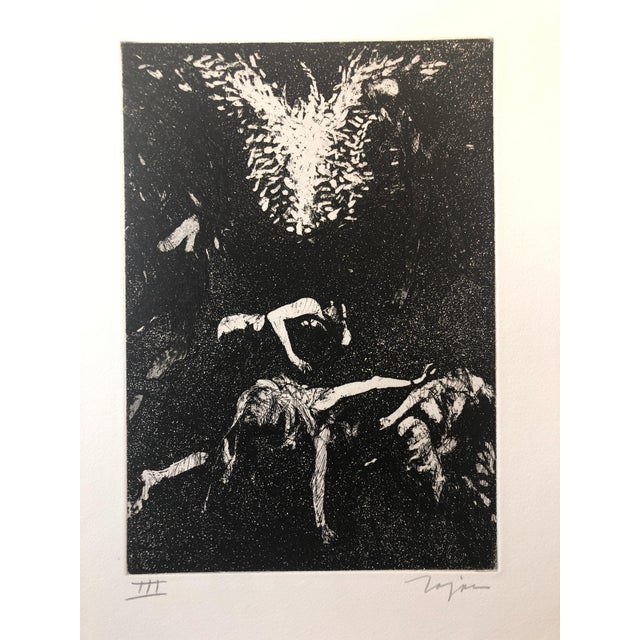 Surrealism Jack Zajac, Surrealist Figurative Aquatint Etching California Modernist Sculptor Artist For Sale - Image 3 of 6