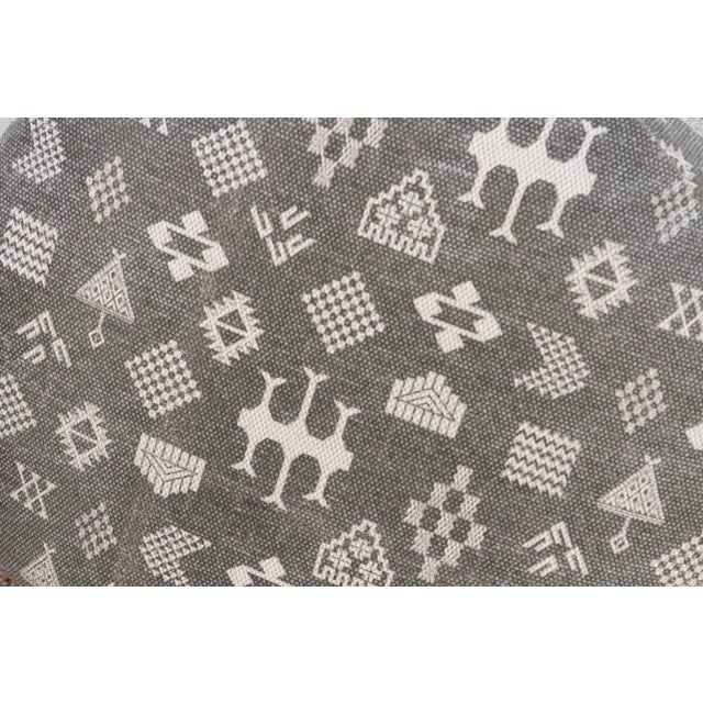 Mali Black & White Dhurrie Ottoman Stool For Sale In Los Angeles - Image 6 of 7