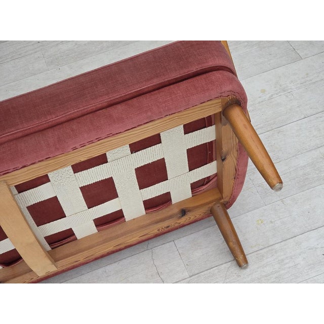 Swedish 2-Seater Sofa in Pink Velour and Beech, 1970s For Sale - Image 18 of 18