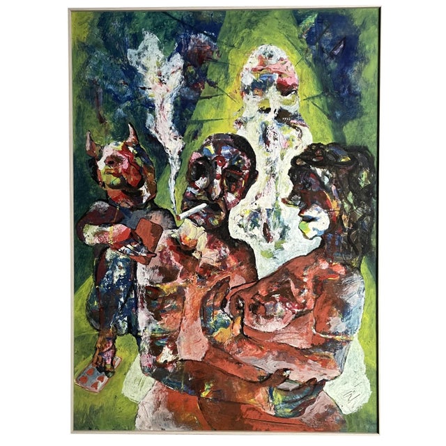 Milan Klimes, 1970s, Oil, Mixed Technique on Cardboard For Sale - Image 5 of 5