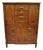 Vintage Henredon French Louis XV Style Banded Walnut Tall Chest Dresser For Sale