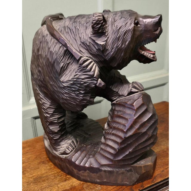 A Large Edwardian Carving of a Bear in Linden Wood This is an impressive piece it is a large heavy carving in Lime wood or...